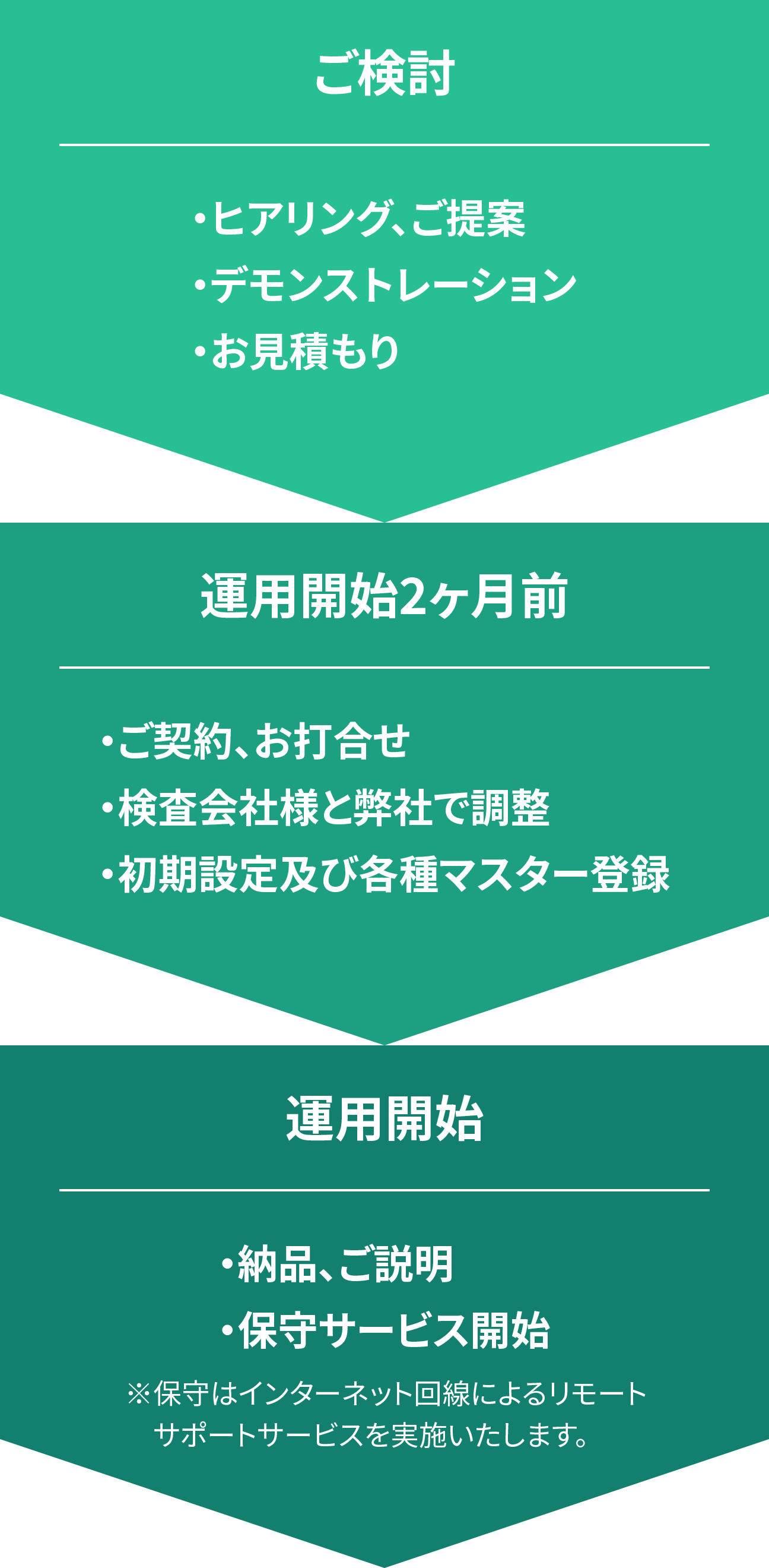 導入スケジュール例のチャート